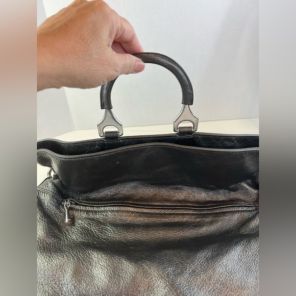 Plinio Visona Black Fold over Hobo Purse - Picture 8 of 16